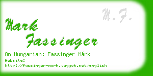 mark fassinger business card